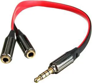 1Pcs Best Durable 3.5mm Gold Male Jack to 2 Dual Female RCA Splitter Headphone Y Audio Adapter Extension Cable For Headset Earphones