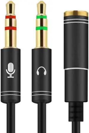 1Pcs 3.5mm AUX Cable with Mic Audio Y Splitter Adapter 3.5mm Female to 2 Port Male Aux Extension Cable Micphone for Smartphones
