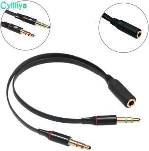 Splitter 3.5 mm Black Headphone Earphone Audio Cable Y Splitter Adapter 1 Female to 2 male Connected Cord to Laptop 5pcs/lot