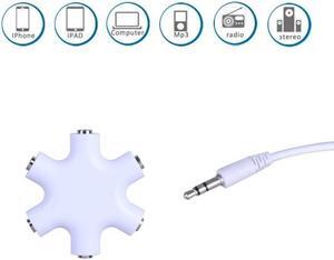 1Pcs 3.5mm Earphone Audio Splitter 1 Male to 1 2 3 4 5 Female Cable 5 Port Aux Music Sound Output Cables