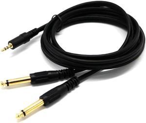 1Pcs Good Application 3.5mm Male Stereo to 2x 6.35mm Male Mono Y Splitter Audio Cable Adapter for Phone to Mixer