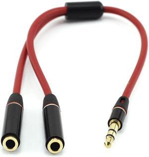 1Pcs Audio Cable Jack 3.5mm Stereo Headphone Audio Male To 2Female Y Splitter Unique Cable Adapter for iphone Laptop
