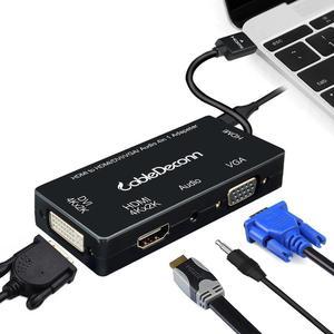 1Pcs 4 in1 HDMI Splitter HDMI to VGA DVI Audio Video Cable Multiport Adapter Converter for PS3 HDTV Monitor Laptop