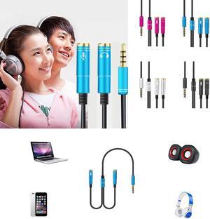 1Pcs 3.5mm Earphone Mic Headphone Audio Y Splitter Adapter Cable Converter Male to Female Dual Converter