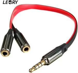 1Pcs 3.5mm Gold Male Jack to 2 Dual Female RCA Splitter Headphone Y Audio Adapter Extension Cable For Headset Earphones
