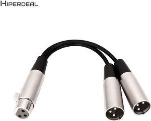 1Pcs 3Pin XLR Female Jack to Dual XLR Male Plug Y Splitter Adapter Cord Connector For Microphone