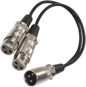 1Pcs XLR 3 Pin Splitter Y Adapter Male to 2 Female 3 Pin XLR to XLR DMX Cable for Microphone