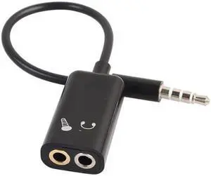 1Pcs Useful 3.5mm Stereo Splitter Audio Cable Male to Female Earphone Headset + Microphone Cable Adapter