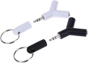 2Pcs Double Jack Adapter 3.5mm Male to 2Female Stereo Audio Headphone Earphone Splitter Adapter for Samsumg for iPhone MP3 New