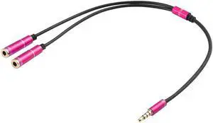 1Pcs 3.5mm Stereo Jack Splitter Cable Adapter Connectors 3.5mm 1 Male to 2 Female 2 IN 1 Headphone Transducer Audio Cable