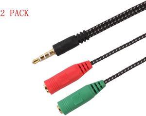 1Pcs Universal Stereo Headphone 3.5mm Microphone Audio Y Splitter Cable Adapter Plug Jack Cord 10CM Adapter Cables