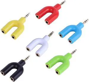 1Pcs Y shape 3.5mm Earphone Adapter Double Jack Adapter Plug Stereo Headphone Splitter for PC/MP3 Smartphone Player Audio Cables