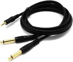 1Pcs Good Application 3.5mm Stereo Male to 2 x 6.35mm Mono Male and Splitter Audio Adapter Cable to Phone for Mixer