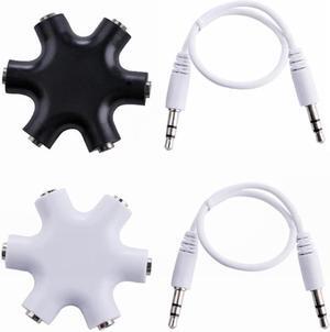 1Pcs 3.5mm Earphone Headphone Audio Splitter 1 Male to 5 Female Port Cable Adapter Converter Connector Audio Splitter