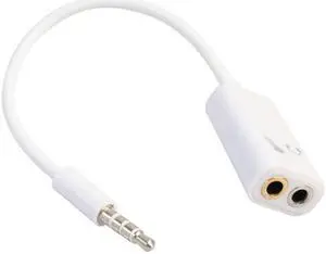 1Pcs 3.5mm Stereo Audio Splitter Adapter Cable Jack to Earphone Headset + Microphone AUX Adapter Couples Turn Wiring Connector