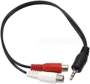 1Pcs 3.5mm AUX Male to 2 RCA Female Splitter Cable Stereo Audio Adapter Cord Lead 1pc