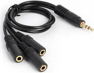 1Pcs 3.5mm 3 Pole Plug to 3 Way Stereo Audio Headphone Splitter Adapter Cable AUX AV Audio Extension Wire Cord For MP3 MP4 PC phone