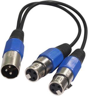 1Pcs Portable Y Splitter One Male To Two Female XLR Adapter Short Cable Cord For Mixer Microphone Speaker Amplifier