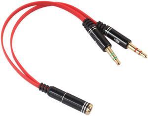 1Pcs 3.5mm AUX Audio Mic Splitter Cable Earphone Headphone Adapter 1 Female To 2 Male