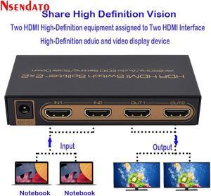 1Pcs 4K*2K HDR HDMI Switch Splitter 2x2 2 In 2 Out HDMI 4k@60Hz Scale Down Audio EDDID Switcher Converter adapter For PS3/PS4 Xbox360