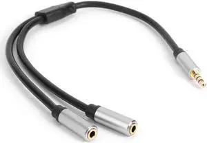 1Pcs 3.5mm Jack Headphone+Mic Audio Splitter Aux Extension Adapter Cable Wire