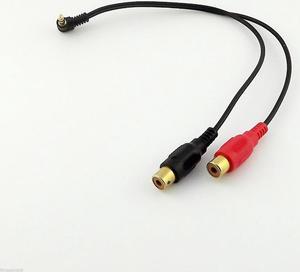 10pcs Gold 3.5mm 1/8" Stereo Male Angle to 2 RCA Female Adapter Audio Y Splitter Cable 25cm