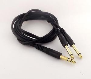 1Pcs Gold 6.35mm Stereo Male to 2x1/4" Male Convertor Mono Splitter Cable Adapter 5ft