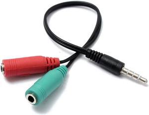 1Pcs CLAITE 3.5mm Jack Standard Audio Cable Stereo Headphone Microphone Audio Y shape Splitter Cable Adapter Plug Cord 18.5cm