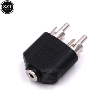 1Pcs 3.5mm AUX Female to 2 RCA Male Audio Stereo Jack Headphones Adapter Splitter Connector Universal Jack Headphones Adapter