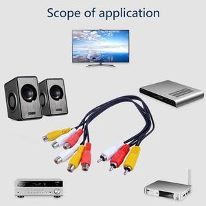 1Pcs 3 RCA Male to 6 RCA Female Audio Video Adapter Cable Connector Converter Cord Plug Splitter Audio Video Av Adapter Cable 12inch