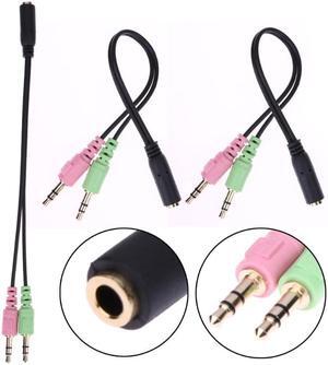 1Pcs 3.5mm Stereo Audio Female to 2 Male Headphone Mic Y Splitter Cable Adapter