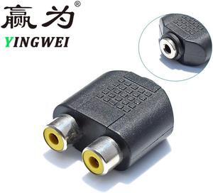 1Pcs 3.5 mm AUX Female to 2 RCA RCA Jack Female Audio Adapter for Computer Speaker Earphone Headphone Stereo AUX Splitter Connector