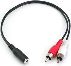 1Pcs 3.5mm RCA Cable Jack Splitter AV Audio Video Cable Female To Male 1 RCA To 2 RCA Jack Cord Adapter Video Wire Connector