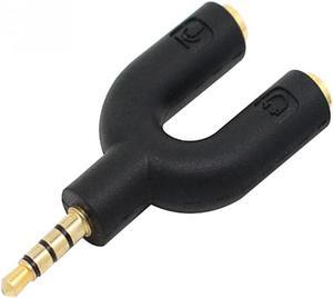 1Pcs 3.5mm Split Into 2 Audio Earbud Headset Headphone Earphone Adapter for Android Mobile Smart Phone