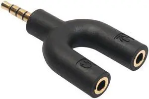 1Pcs Design 3.5mm Stereo Audio Male to 2 Female Headset Mic TRRS Y Splitter Cable Adaptersale