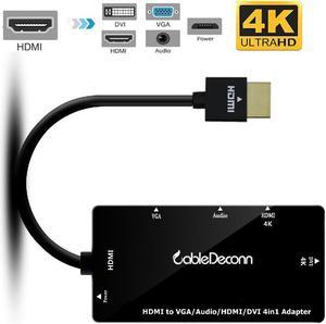 1Pcs BEESCLOVER 4 in1 HDMI Splitter HDMI to VGA DVI Audio Video Cable Multiport Adapter Converter for PS3 HDTV Monitor Laptop