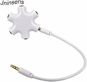1Pcs 5 Way 3.5mm Stereo Headset Headphone Earphone Extension Audio Hub Splitter Adapter 1 Male to 2 3 4 5 Female Audio Cable