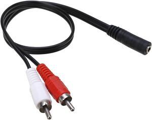 1Pcs 3.5mm 1/8 Inch Stereo Speakers Adapter Cables Female To 2 RCA Male Jack Adapters Audio Y Cable Splitter