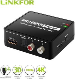 1Pcs LiNKFOR HDMI to HDMI and Optical TOSLINK SPDIF + L/R Stereo Audio Extractor with ARC Function HDMI Audio Splitter Adapter