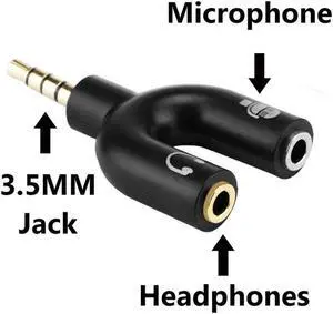 1Pcs Headset Headphone Mic 2 to 1 Splitter for PS4 PC Laptop Ear Headset Headphone Audio Adapter For Xbox One Adapter TRRS
