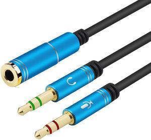1Pcs Y Splitter Adapter 3.5mm Audio Aux 2 Male to 1 Female Headphone Extension Cable Connected Cord Splitter to Laptop