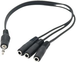 1Pcs 0.3M 3.5mm Male Plug to 1/8" 3.5mm 3 Output Stereo Female Audio Splitter adapter Cable
