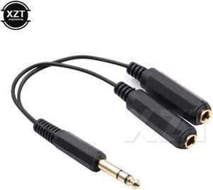 1Pcs Male to 2 X 6.35 Female Y Splitter Audio Adapter Cable 6.35mm ( 1/4" ) Stereo Cable