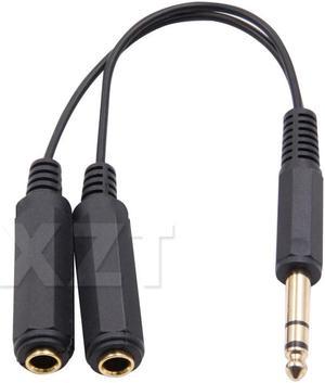 1Pcs PZ 6.35mm Jack to 2 x 1/4 Plug Stereo Audio Y Splitter Adapter Cable 6.35 Male to Female