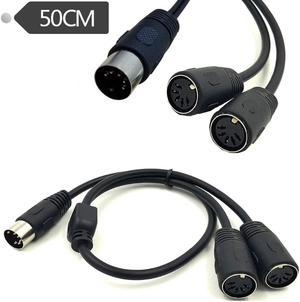 1Pcs 50CM MIDI DIN 5Pin Splitter Y Adapter Cable, MIDI 5 Pin Male to dual DIN 5 Female Extension Audio Cable, MIDI keyboard