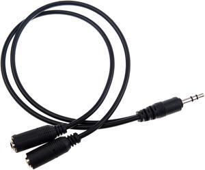 1Pcs Audio Jack Y Cable 3,5mm Jack Plug Stereo at 2 x 3.5 mm Stereo Jack Socket Coupling Adapter about 20 cm