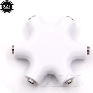 1Pcs PZAudio Cable Adapter Converter Mini Snowflake 3.5mm Jack 6 Multi Port Aux Headphone Splitter