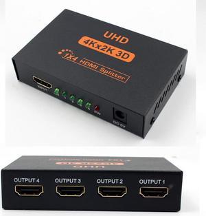 1Pcs UHD 4K*2K 3D 1 in 4 out 1X4 4 Port HDMI Splitter Hub Repeater Amplifier Full HD 2160P Female HDMI Audio Cable Converter Adapter