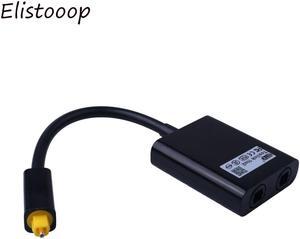 1Pcs Elistooop Digital SPDIF Optical Audio Splitter 2 Way Toslink Splitter Adapter 1 input 2 Output SPDIF Optical Cable Splitter Hub