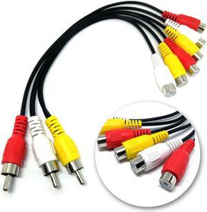 1Pcs 3RCA Male Jack to 6RCA Female Plug NC XQIN Plug Splitter Audio TV DVD Video Adapter AV Cable